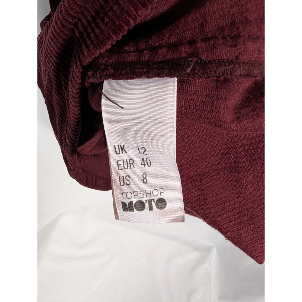Top Shop petite MOTO Purple corduroy dungaree dress size 8 petite - Picture 5 of 11